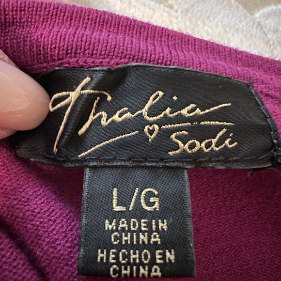 Thalia Sodi cold shoulder sweater in Plum US L - Picture 4 of 10